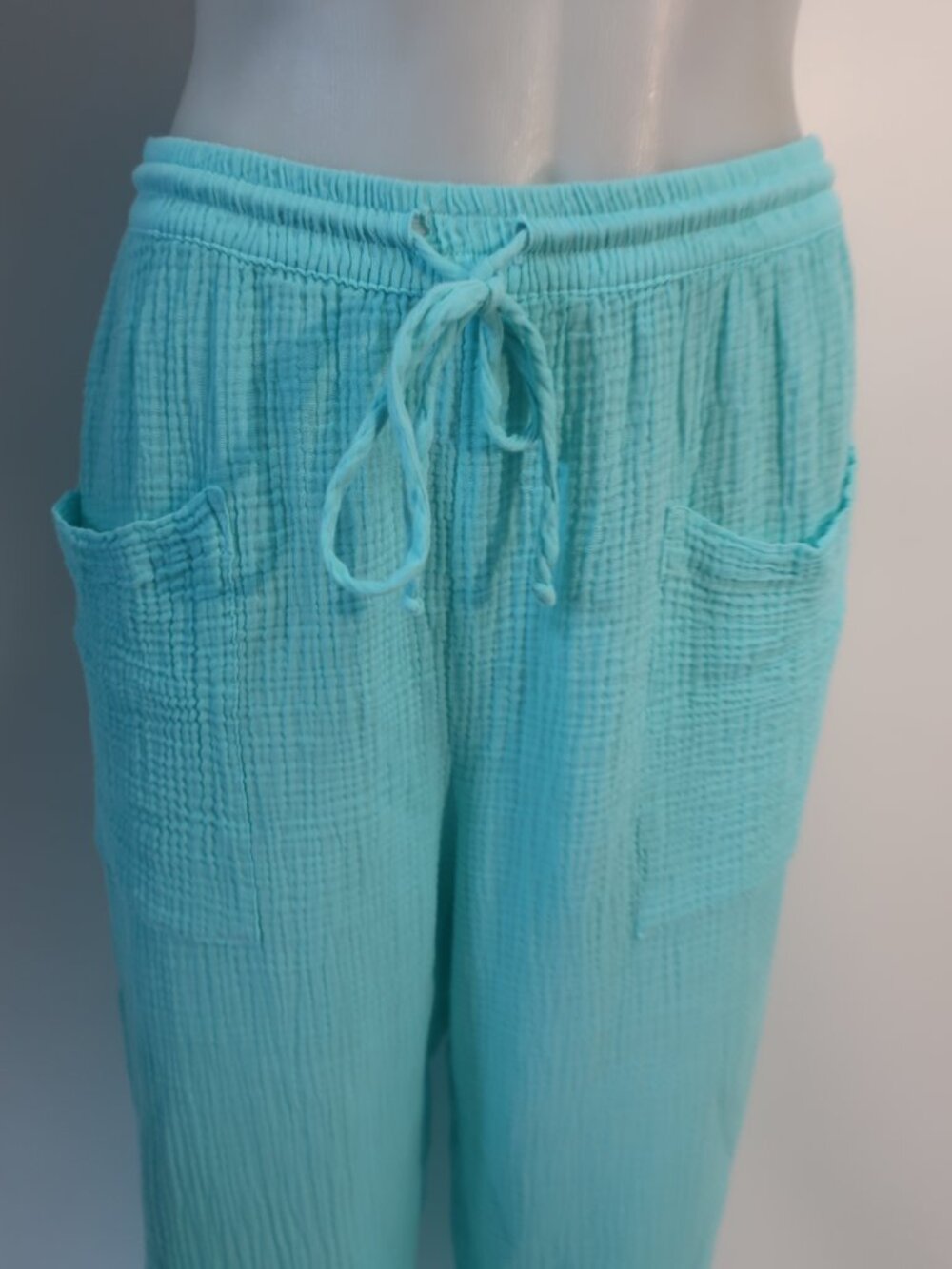 Womens Sundry Turq Gauze Elastic Waist Pants M - Picture 3 of 6